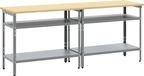 vidaXL Ensemble d'établi, 2 pièces. Beige et gris, acier thermolaqué