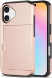 Selected by GSMpunt.nl Hoesje met Kaarthouder Slider Geschikt voor Apple iPhone 16 | Back Cover Pasjeshouder Achterkant | Roze