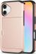 Selected by GSMpunt.nl Hoesje met Kaarthouder Slider Geschikt voor Apple iPhone 16 | Back Cover Pasjeshouder Achterkant | Roze