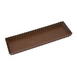 Gobel Non-stick staal rechthoekig Flan dienblad met vaste bodem 35 x 11 cm