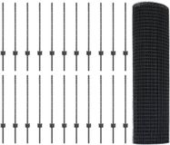 vidaXL Gelast hekwerk met palen, 50 x 0,8 m, grijs, gaas