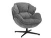 Fauteuil moelleux pivotant à 360° en tissu et en cuir gris 73x87x83cm