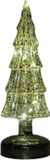 Annas Collection Sapin de Noël verre LED sur batterie avec minuterie 27,5x9,5 cm vert