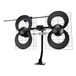 Antennas Direct ClearStream 4V Indoor Outdoor TV-antenne, UHF VHF, Multi-Directioneel, 113+ km bereik, 4K 8K UHD, NEXTGEN TV - met mast van 50,8 cm (zwart)