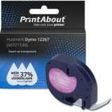 PrintAbout Dymo 12267 (S0721530) Tape Zwart op transparant (12 mm)