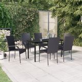 Maison Exclusive - Salon de jardin 7 pièces noir