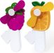Merkloos Mini ventilator/handventilator - 2x stuks - druif/sinaasappel - verkoeling - festival/zomer