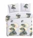 DARYMEX GROUP Flanel Flanellove Linge de lit 180x200cm Gris Feuilles vertes