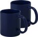 Merkloos / Sans marque Bellatio Design Koffiemokken - 2 stuks - Keramiek - Navy - 370 ml