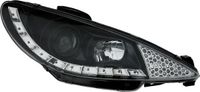Set AutoStyle Set Koplampen DRL-Look passend voor Peugeot 206 1998-2002 excl. GTi - Zwart