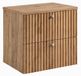 3xE living Meuble de salle de bain Suspendu sous lavabo 60 cm, 2 tiroirs, Chêne Craft Or + Plan de toilette Chêne Craft, poignées Argentées, 60 x 44,4 x 58,6 cm