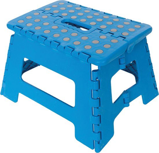 Silverline Opvouwbaar Krukje - Blauw - 23cm - Max. 150kg