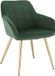 Happyment Luxe Eetkamerstoelen - Velvet Groen/goud - Fauteuils met armleuning - Woonkamerstoelen - Keukenstoelen - Kuipstoel - 1 stuk