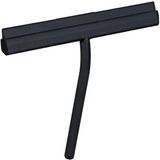 Wenko Bad- en douchewisser Mod. Agana siliconen gecoat roestvrij staal met haak magnetische wandhouder streeploos vegen 25 x 4 x 22 cm zwart