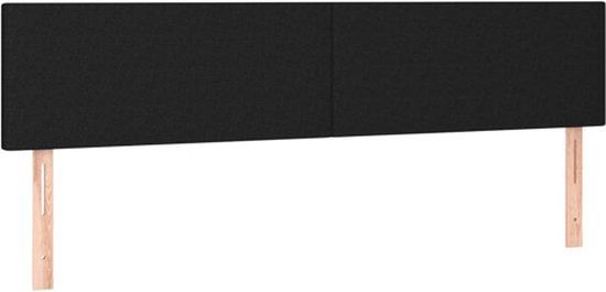 vidaXL Hoofdbord - Stof - Zwart - 200x5x78/88 cm