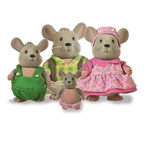Li'l woodzeez - Handydandy Mouse Family - 5 stuks speelgoedset met miniatuur dieren beeldjes en verhalenboek - Dierlijke speelgoed en accessoires voor kinderen van 3 jaar