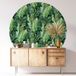Botanique Sticker Mural Rond / Cercle - Motif Botanique - Diamètre 40 cm - Adhésif mat