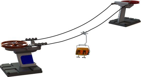 Jaegerndorfer Jägerndorfer Compact kabelbaan blauw/oranje met één zetel