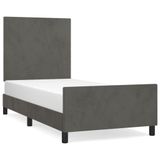 vidaXL Bedframe met Hoofdeinde Fluweel Donkergrijs 180x200 cm