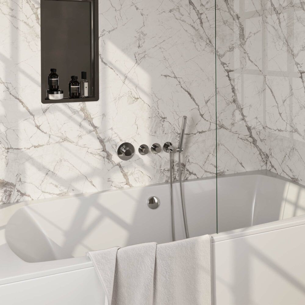 Brauer Chrome Carving Inbouw Badkraan met Staafhanddouche - Chroom