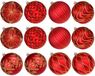 Unyqoos® Set de 12 grandes boules de Noël festives pour extérieur en rouge et or