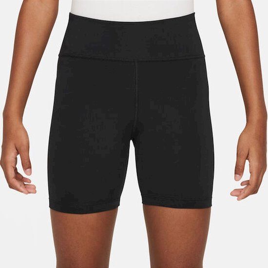 Nike One Dri-FIT bikershorts voor meisjes (13 cm) - Maat 158/170 - Zwart, wit