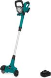 VONROC Accu Onkruidborstel 20V – telescopisch handvat - staal- en nylonborstel - Incl. 2.0Ah accu en snellader