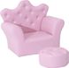 Merkloos Kindersofa met poef - Roze