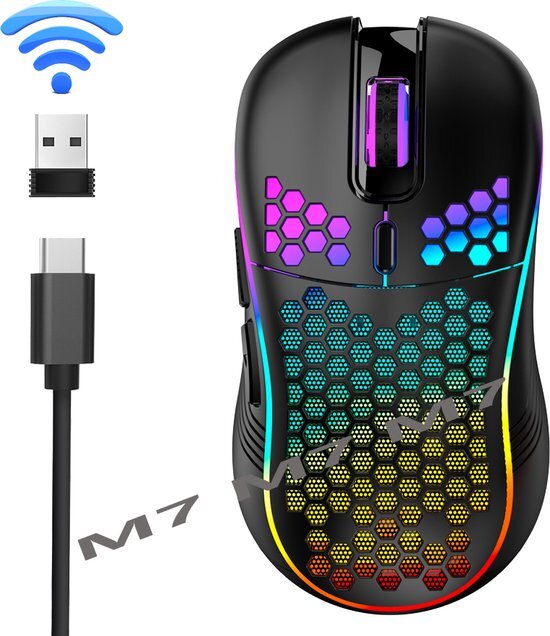 Joyage Gaming Muis Draadloos - Instelbare DPI - Ergonomisch lichtgewicht - Zwart - Draadloze Muis gaming - Gamingmuis - Gaming accesoires - Game muis - Gaming Muis - Computermuis gaming - Accessoires gaming - Accessories gaming mouse wireless