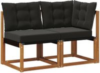vidaXL Naturel en zwart Outdoor midden- en hoekbank