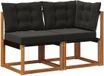 vidaXL Naturel en zwart Outdoor midden- en hoekbank