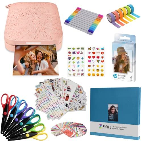 HP Sprocket Draagbare Instant Fotoprinter - Roze - 2 x 3 inch - Plakboek bundel