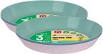 Juypal Assiettes - 6x - teintes pastel - plastique - D18,5 x H2,5 cm - réutilisable - sans BPA