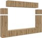 vidaXL - 8-delig - Tv-meubelset - wandmontage - bewerkt - hout - artisanaal - eiken