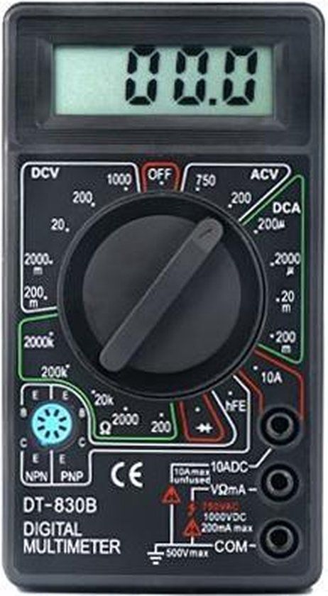 Barkleydeal Professionele Digitale Multimeter - CAT I - Inclusief Batterij & Kabels