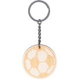 GRUSS & CO Sleutelhanger voetbal: houten hanger met gravure