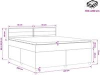 vidaXL Boxspringbed met matras, lichtgrijs, 140 x 200 cm, stof