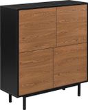 en.casa Commode Gnosjö 93x80x30 cm zwart en houtkleurig