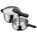 WMF Perfect Plus One Pot snelkookpannenset, inductie, 2-delig, stoomkookpan 4,5 l + 3 l, groot kooksignaal, 2 kookstanden, afneembare dekselgreep