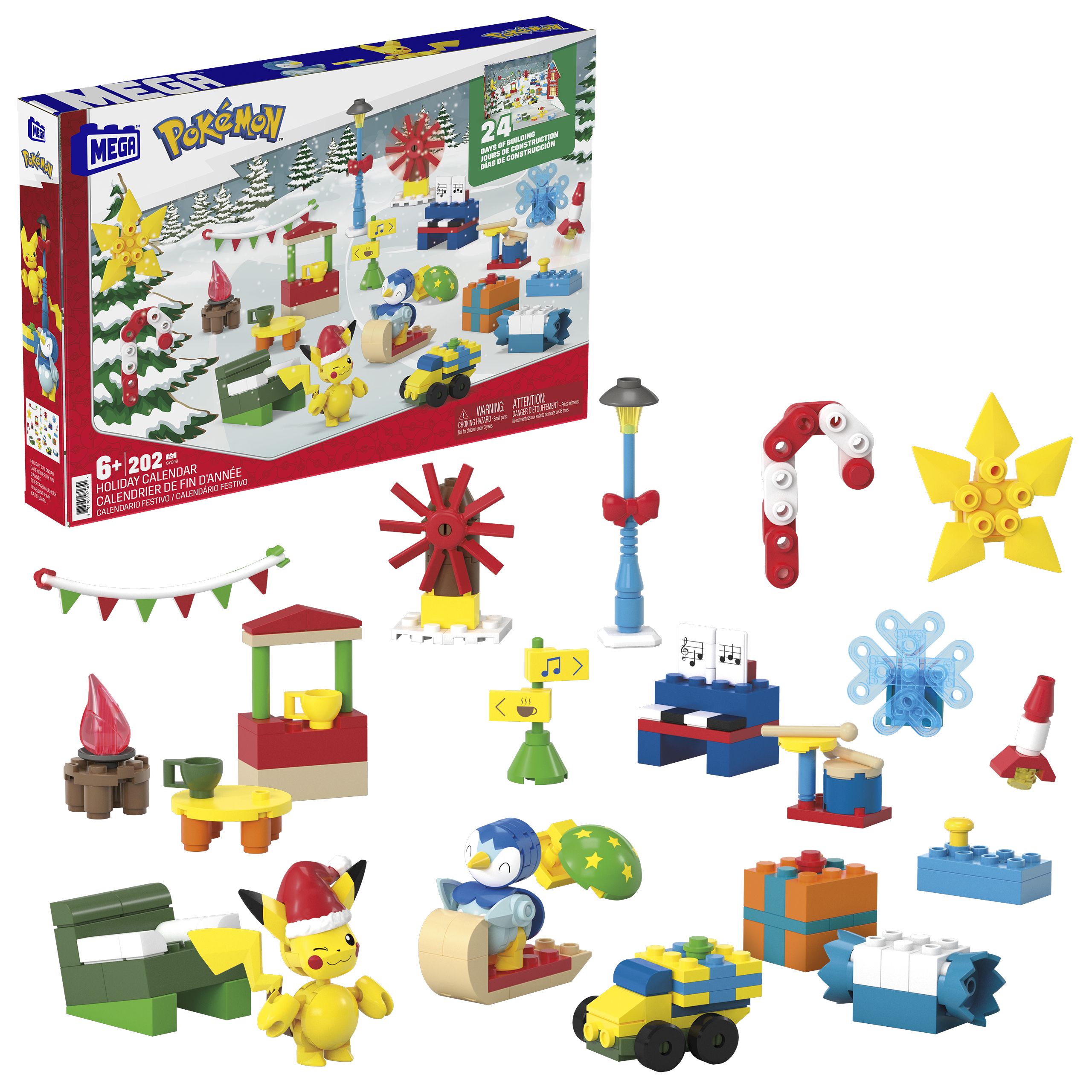 MEGA Pokémon Construx Kerstkalender Bouwpakket Meerkleurig 6 jaar 202 stuk(s)