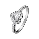 Lucardi Dames Zilveren ring hart met zirkonia - Ring - 925 Zilver - Zilverkleurig - 18.50 / 58 mm