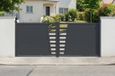 CASANOOV Portail pivotant, réglable en largeur 3,5 m, CERVINA H.140cm, gris aluminium - 140 x 350 cm