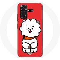 Xiaomi Redmi Note 11S 4G BTS Bangtan Boys BT21 RJ van Jin Rode Achtergrond Maniacase