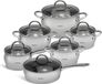 Edenberg Set de 12 casseroles en acier inoxydable, Set de casseroles à induction, Casseroles et poêles revêtues, Set de casseroles|induction, Casseroles EB4052