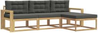 vidaXL Buiten bankenset 4 st Wit en antracietkleurig Polyester