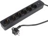 Q-Link stekkerdoos - 6-voudig - met schakelaar - plat - 1.5 m - zwart