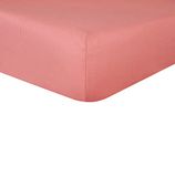 Sleepdown 100% puur katoen diep hoeslaken warm, gezellig ademend superzacht beddengoed 32 cm extra diepe zakken - donkerroze - tweepersoons
