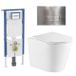 Geberit QeramiQ Dely Toiletset - 36.3x51.7cm - Geberit UP720 inbouwreservoir - rimless - diepspoel - zitting - softclose - bedieningsplaat steel - rechthoekige knoppen - mat wit