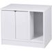 dobar® Zeta 35266e Kattenkast - kattenmand voor kattenbakjes - kattenhuis met scheidingswand voor kattenbak - kattenmeubels van massief hout - 60 x 40 x 49 cm - wit