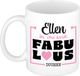 Bellatio Decorations Naam mok Ellen - wit - Fabulous - keramiek - 300 ml - cadeau collega beker - cadeau